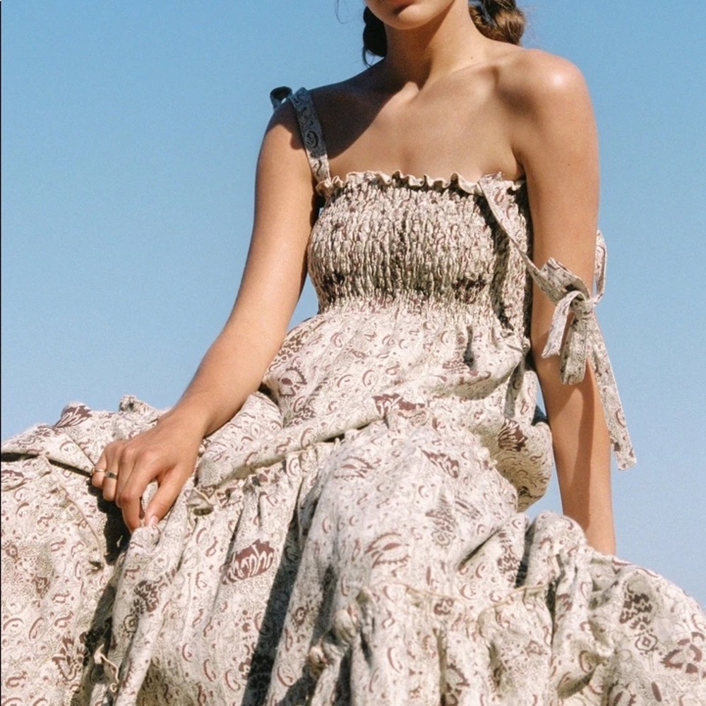 Sir the label stella linen maxi tiered dress